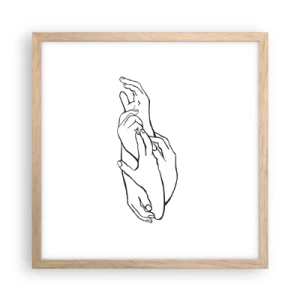 Pôster com moldura de carvalho claro - Bom toque - 40x40 cm