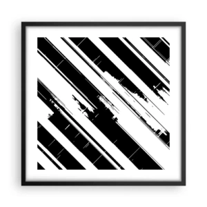 Pôster com moldura preta - Uma composição intensa e dinâmica - 50x50 cm