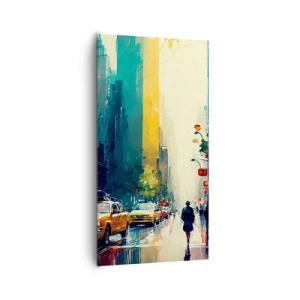 Quadro em tela - Nova York – até a chuva é colorida aqui - 65x120 cm