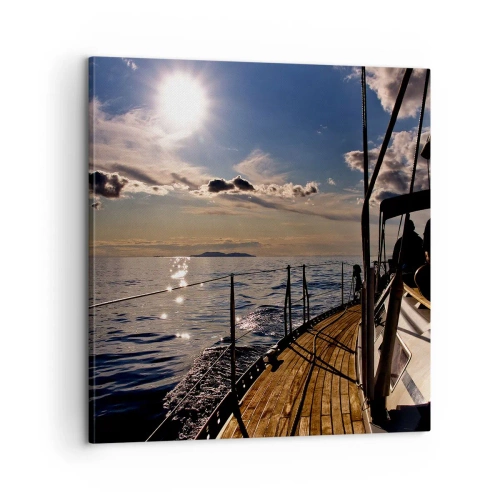 Quadro em tela - Sob velas em direção ao sol - 60x60 cm