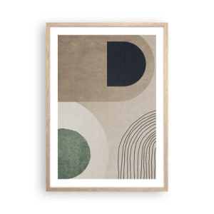 Pôster com moldura de carvalho claro - A gentileza do oval - 50x70 cm