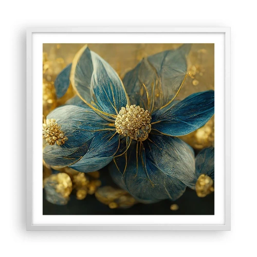 Pôster em moldura branca - Florescer com ouro - 60x60 cm