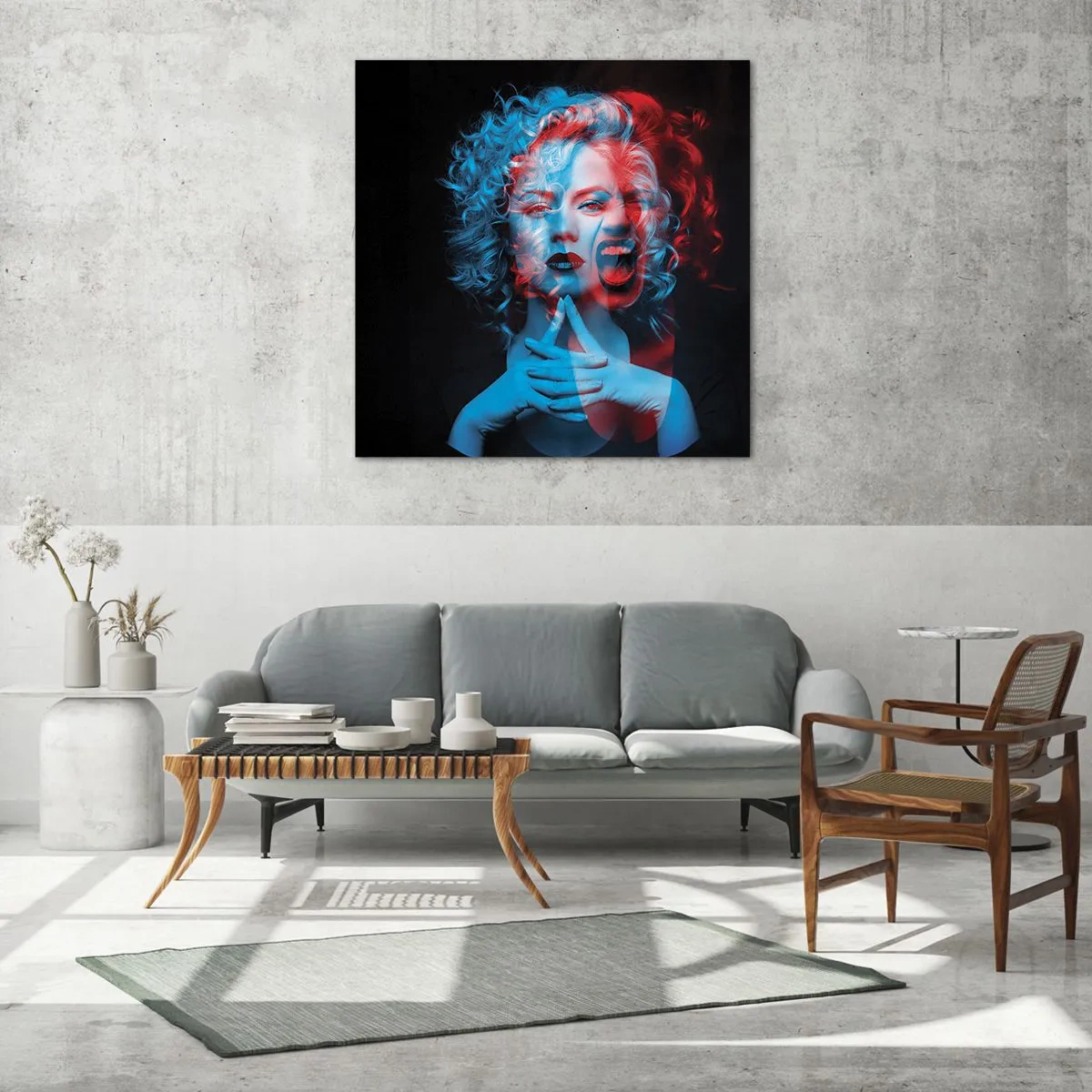 Quadro em vidro - O outro eu - 60x60 cm