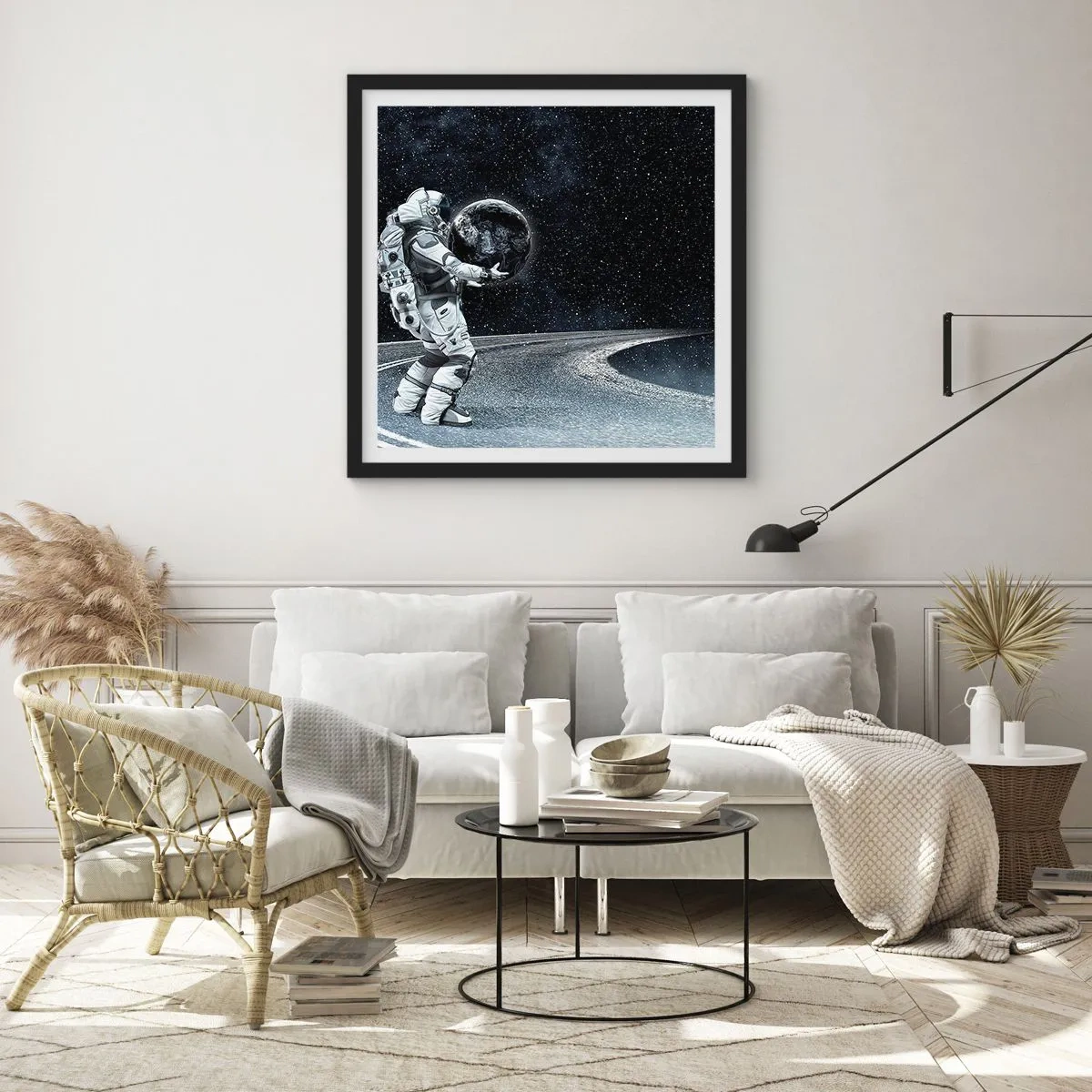 Pôster com moldura preta - Na Via Láctea - 60x60 cm