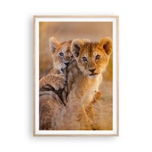 Pôster com moldura de carvalho claro - Não perturbe! Estamos a divertir-nos - 70x100 cm