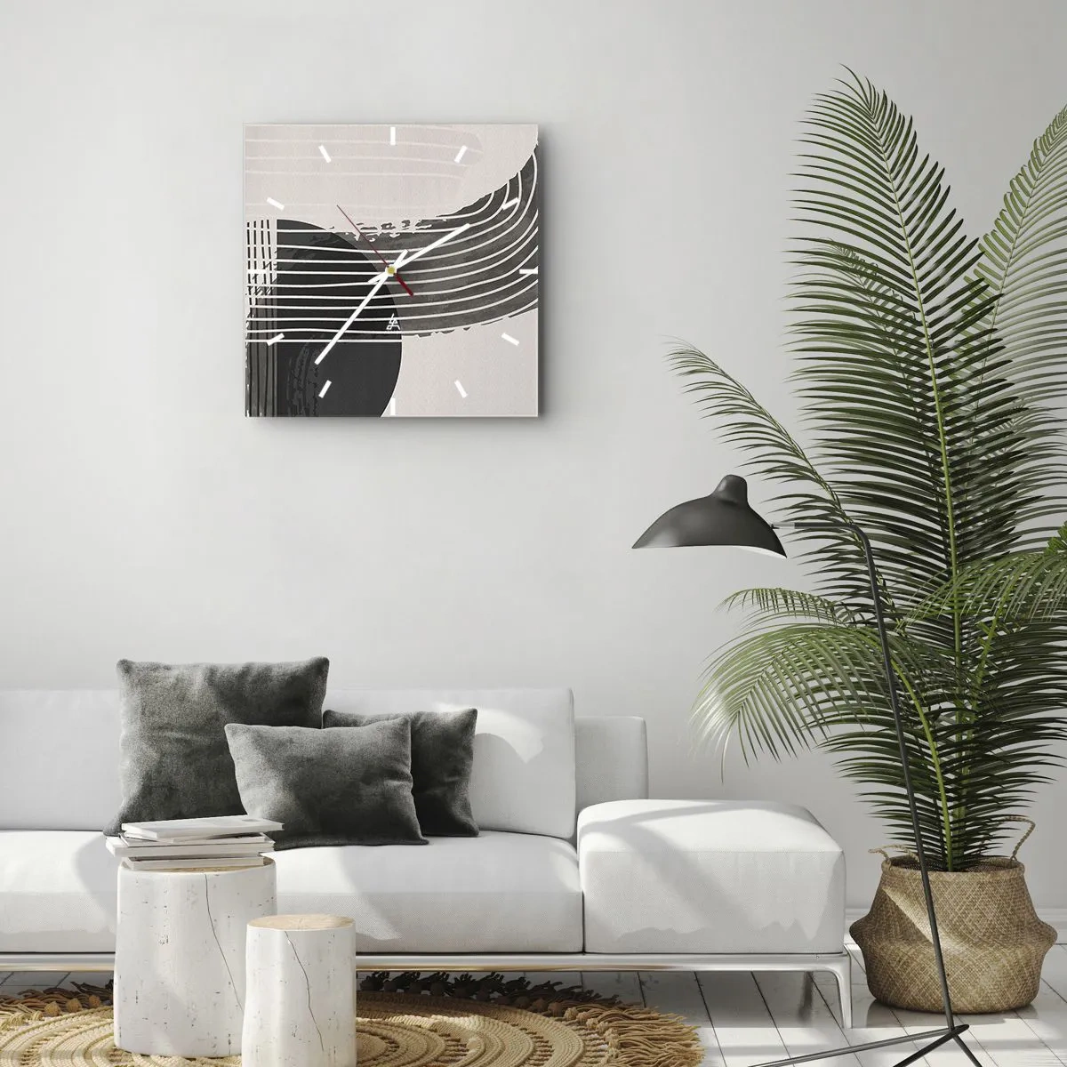 Relógio de parede - Relógio em vidro - Ida e volta - 40x40 cm