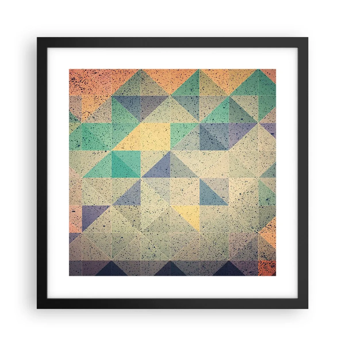 Pôster com moldura preta - República dos triângulos - 40x40 cm