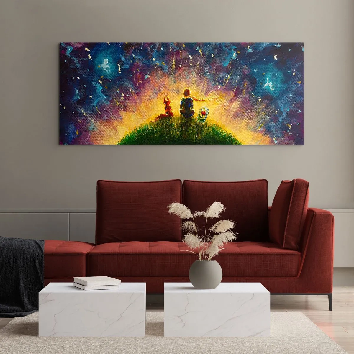 Quadro em vidro - Amor e amizade - o mundo inteiro - 120x50 cm