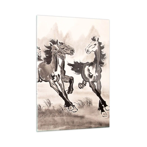 Quadro em vidro - Num galope alegre - 50x70 cm