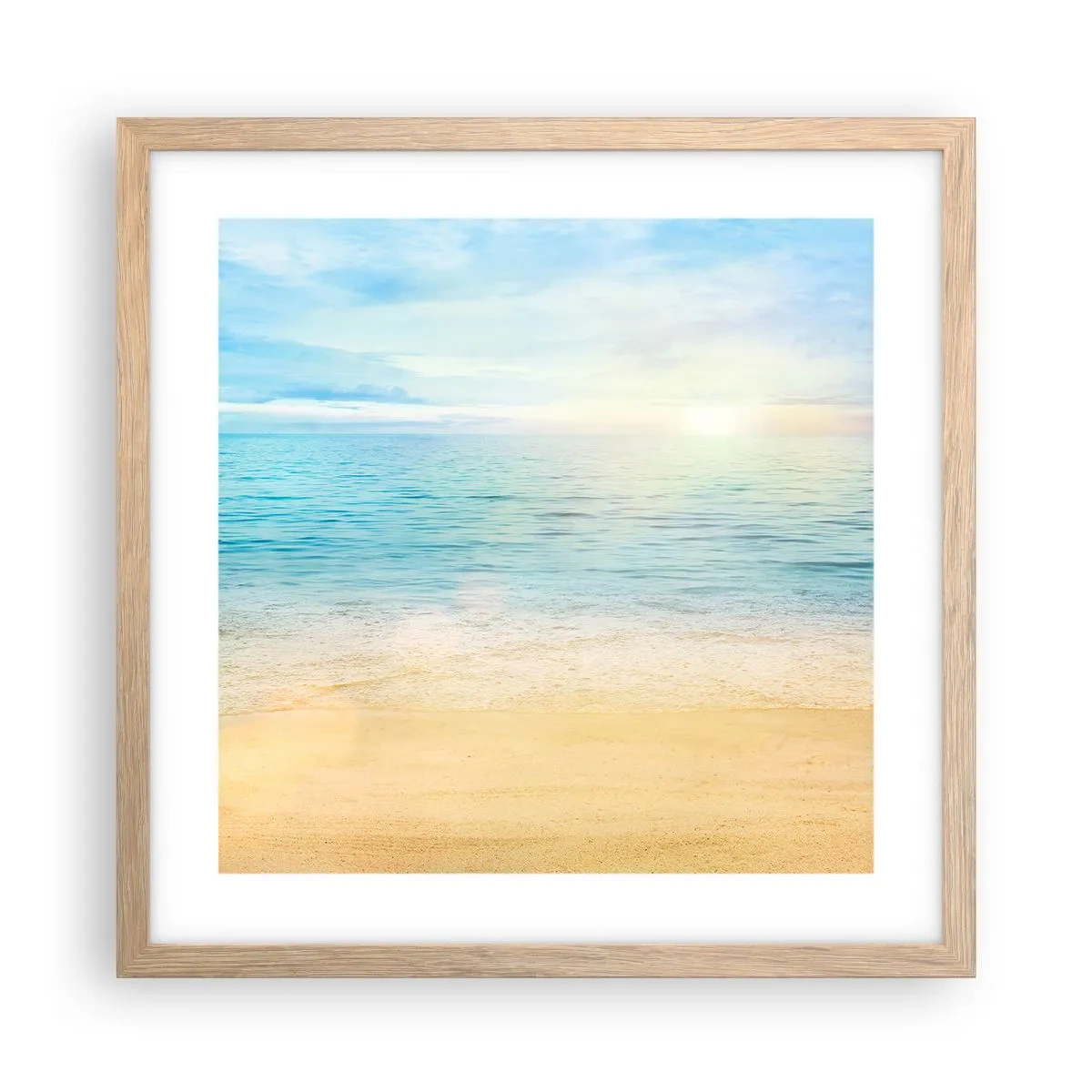 Pôster com moldura de carvalho claro - Grande azul - 40x40 cm