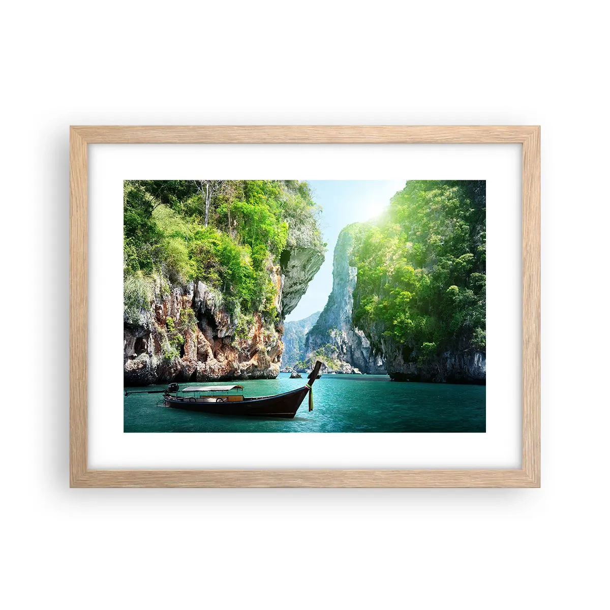 Pôster com moldura de carvalho claro - Um convite para uma viagem exótica - 40x30 cm