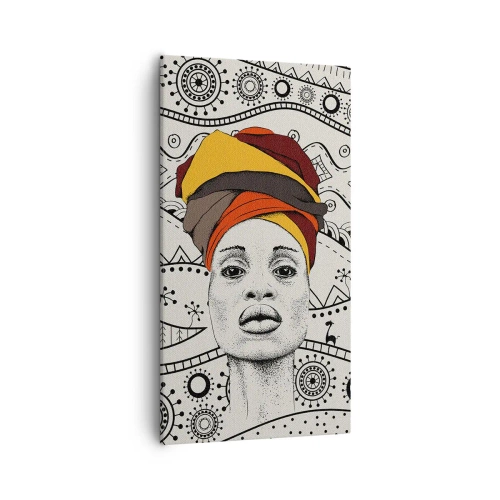 Quadro em tela - Retrato africano - 55x100 cm