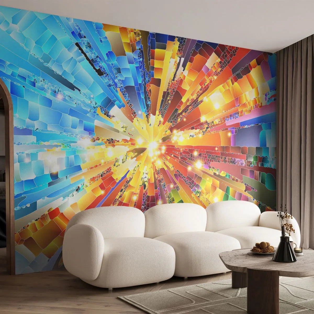 Papel de Parede Standard Eco - In medias res - Abstração, Pedaço, 3D - 400x280 cm