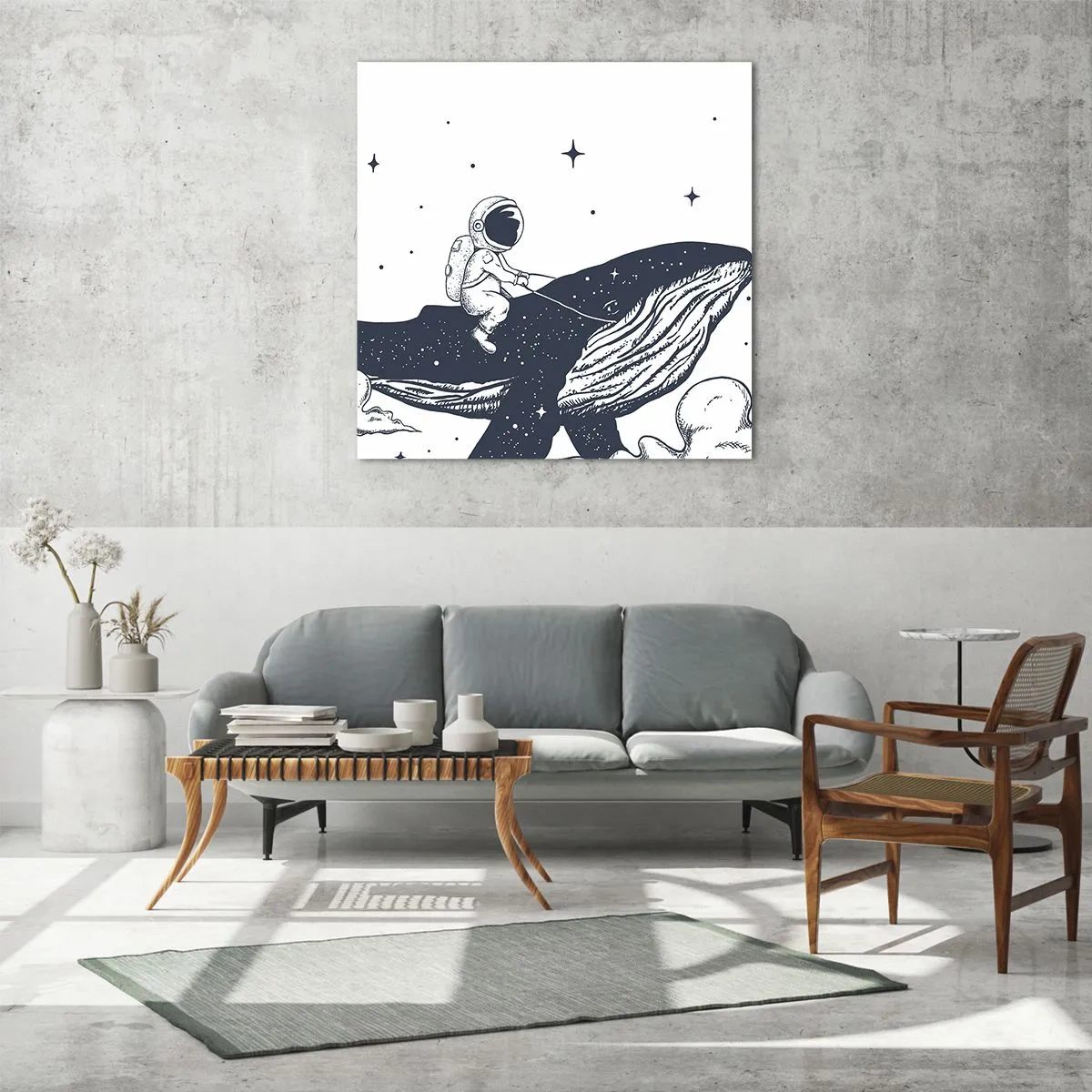 Quadro em vidro - Aventura espacial - 30x30 cm