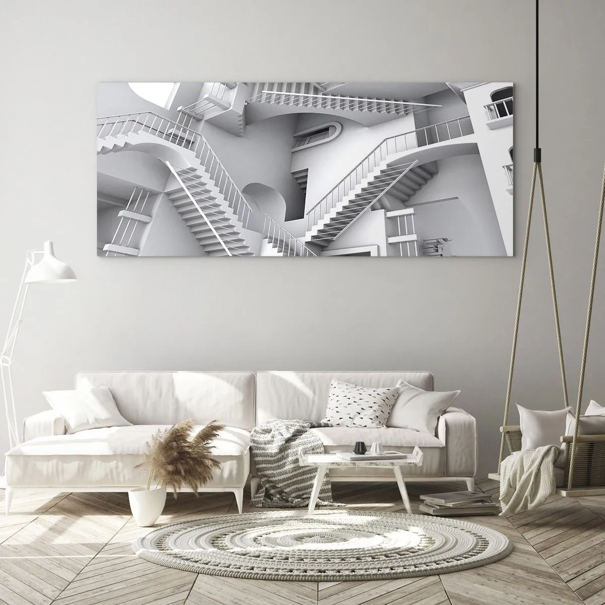 Quadro em vidro - Paradoxos do espaço - 100x40 cm