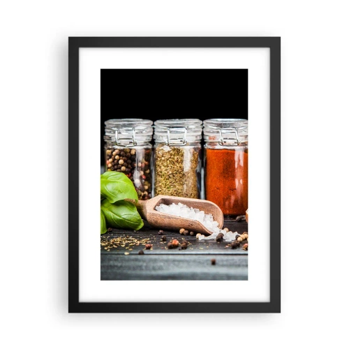 Pôster com moldura preta - Para que a vida tenha um sabor - 30x40 cm