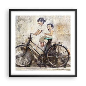 Pôster com moldura preta - Verdadeiro ou falso? - 50x50 cm