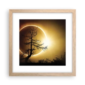 Pôster com moldura de carvalho claro - Eclipse total - 30x30 cm