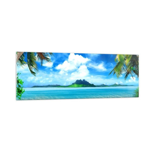 Quadro em vidro - O azul dos trópicos - 90x30 cm