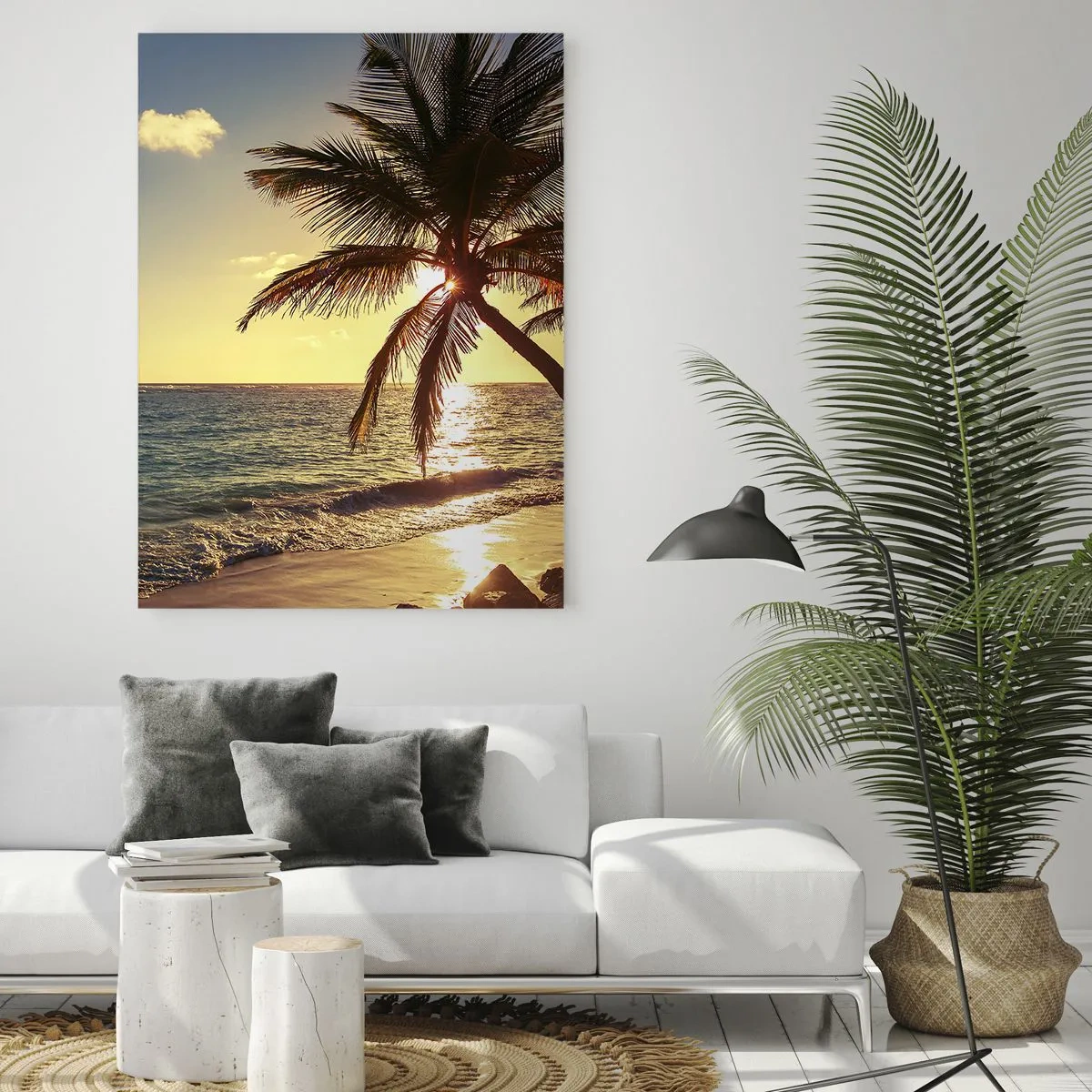 Quadro em vidro - Verão sob as palmeiras - 50x70 cm