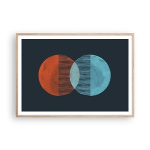 Pôster com moldura de carvalho claro - Fantasia astronómica - 100x70 cm