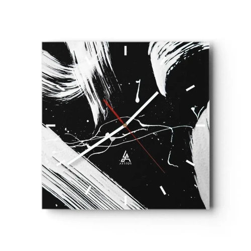 Relógio de parede - Relógio em vidro - Quebrar a escuridão - 30x30 cm