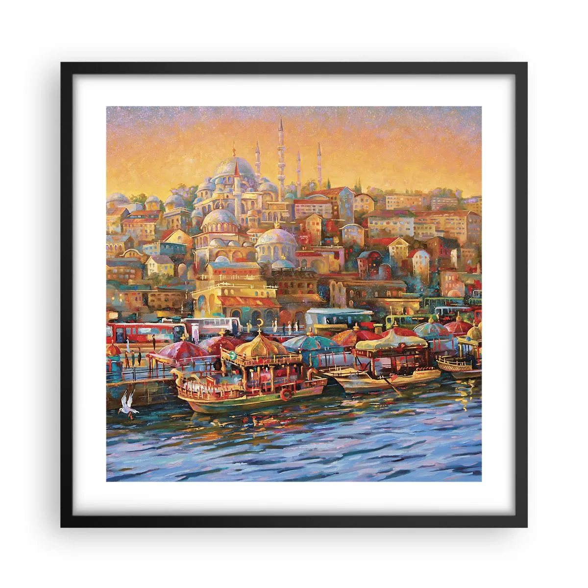 Pôster com moldura preta - Conto de Istambul - 50x50 cm