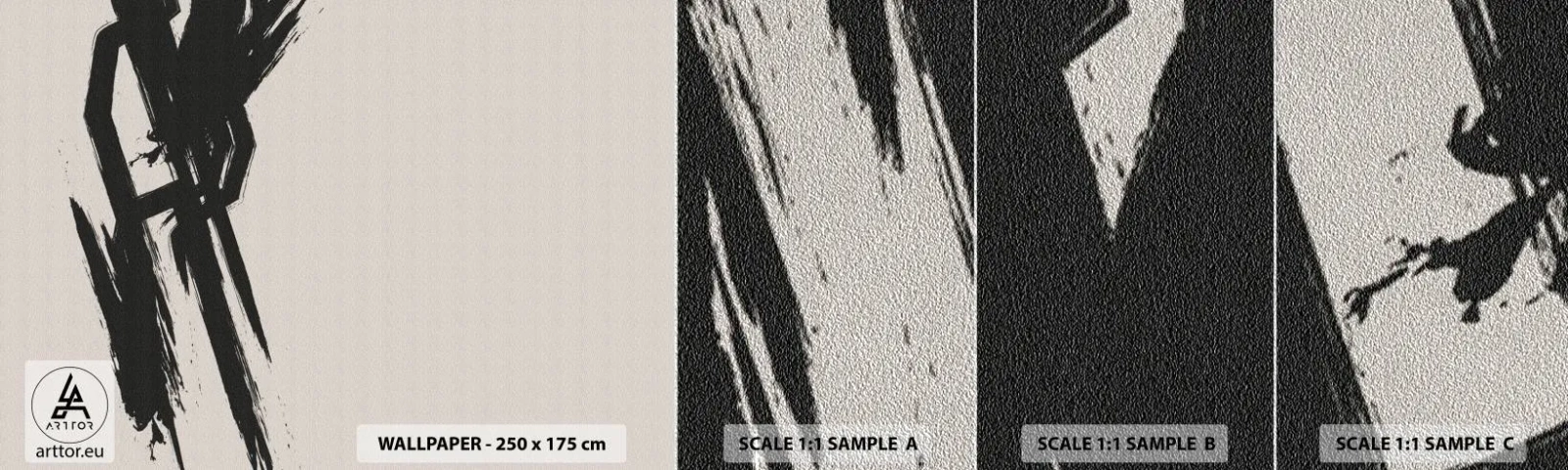 Amostra de papel de parede Premium Sand - Corrida imparável - Minimalismo, Vazio, Pedaço - 100x30 cm