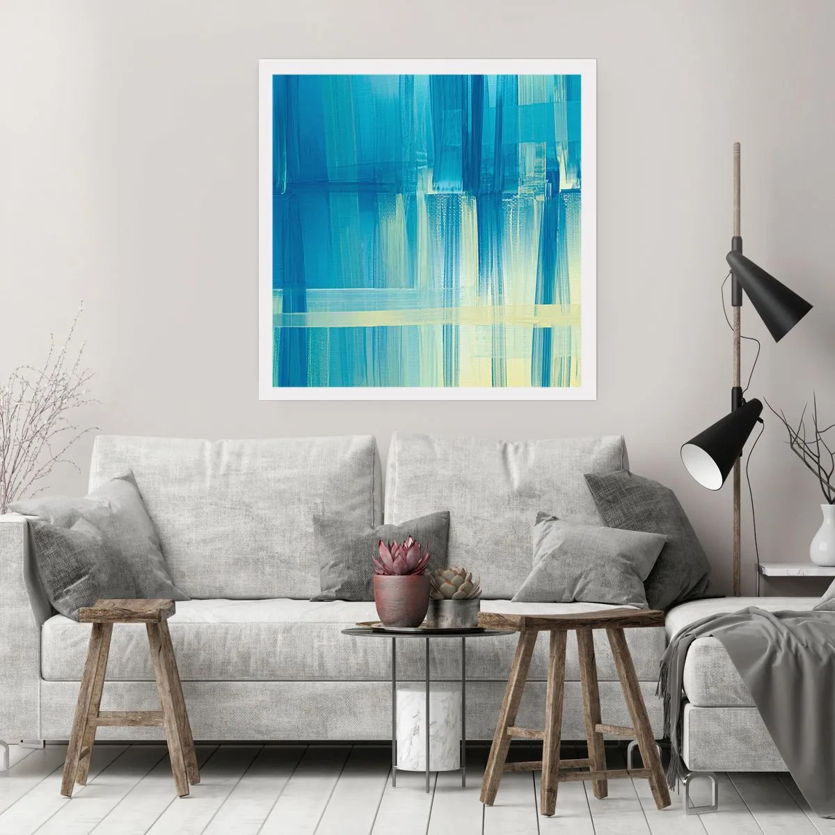 Pôster - Composição em turquesa - 40x40 cm