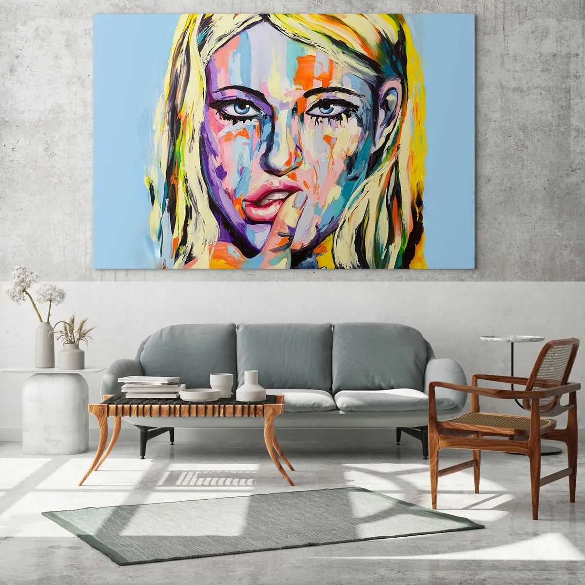 Quadro em vidro - Olhe-a diretamente nos olhos - 120x80 cm