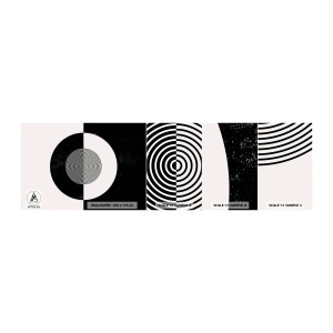 Amostra de papel de parede autocolante Deluxe Sticker - Harmonia a preto e branco - Abstração, Pedaço, Preto e branco - 100x30 cm