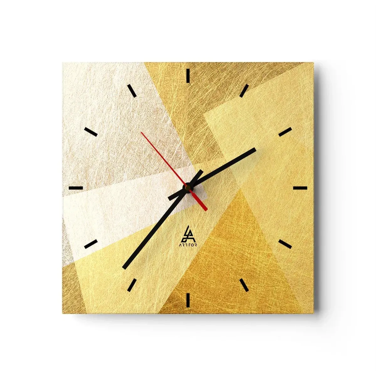 Relógio de parede - Relógio em vidro - Clima geométrico - 40x40 cm