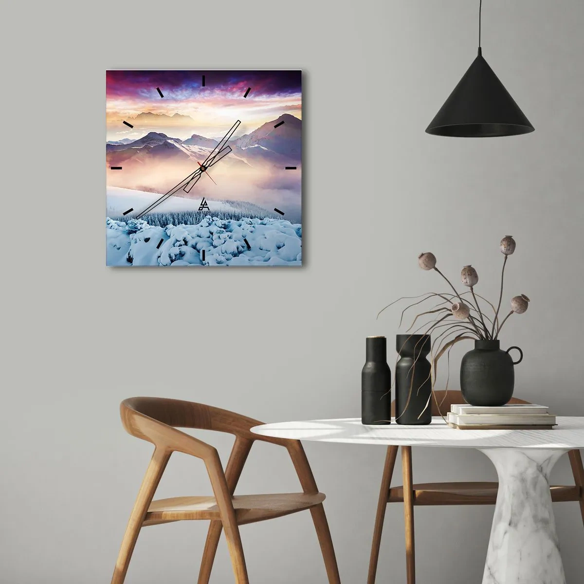 Relógio de parede - Relógio em vidro - O poder e a pureza da natureza - 30x30 cm