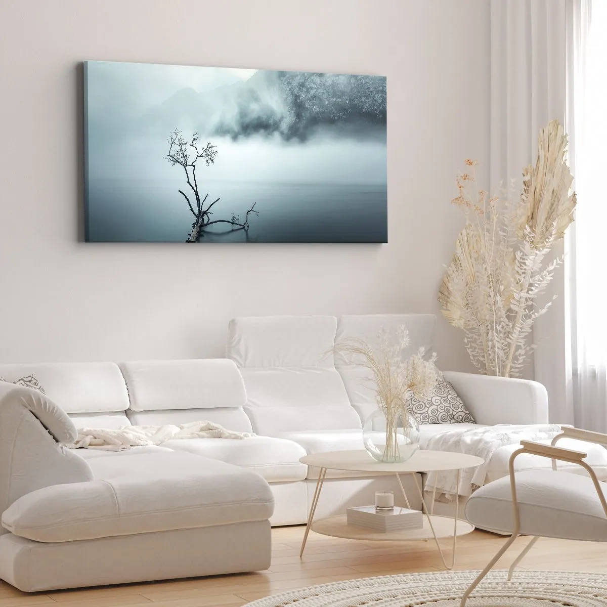 Quadro em tela - Da água e da neblina - 100x40 cm
