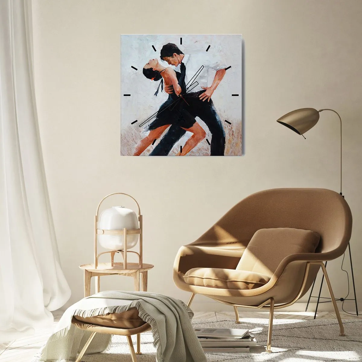 Relógio de parede - Relógio em vidro - O tango dos meus sonhos - 30x30 cm