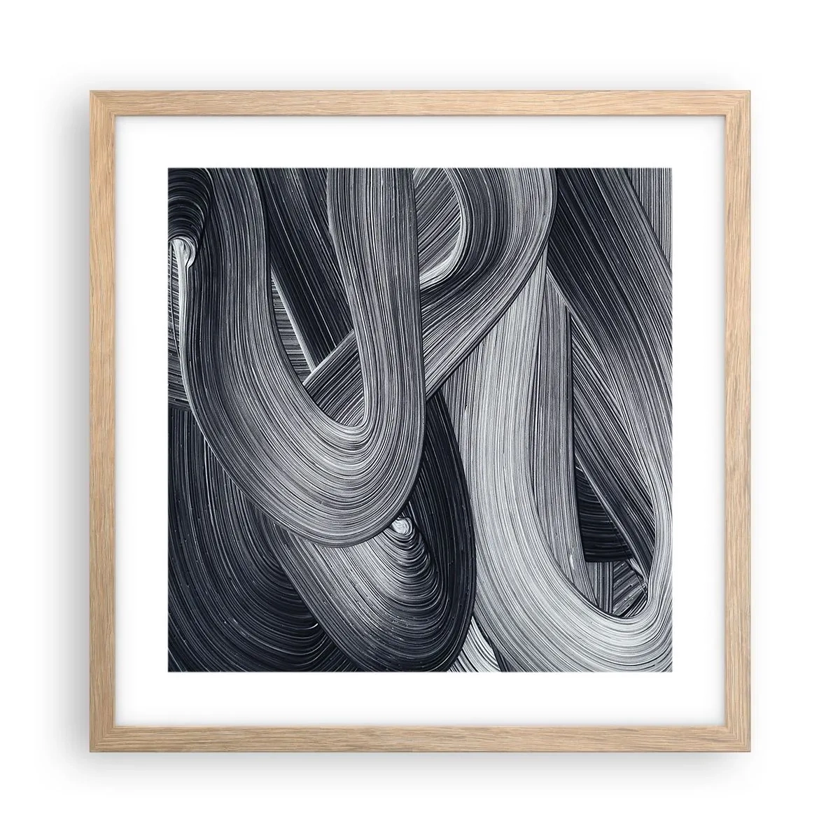 Pôster com moldura de carvalho claro - A fluidez da realidade - 40x40 cm