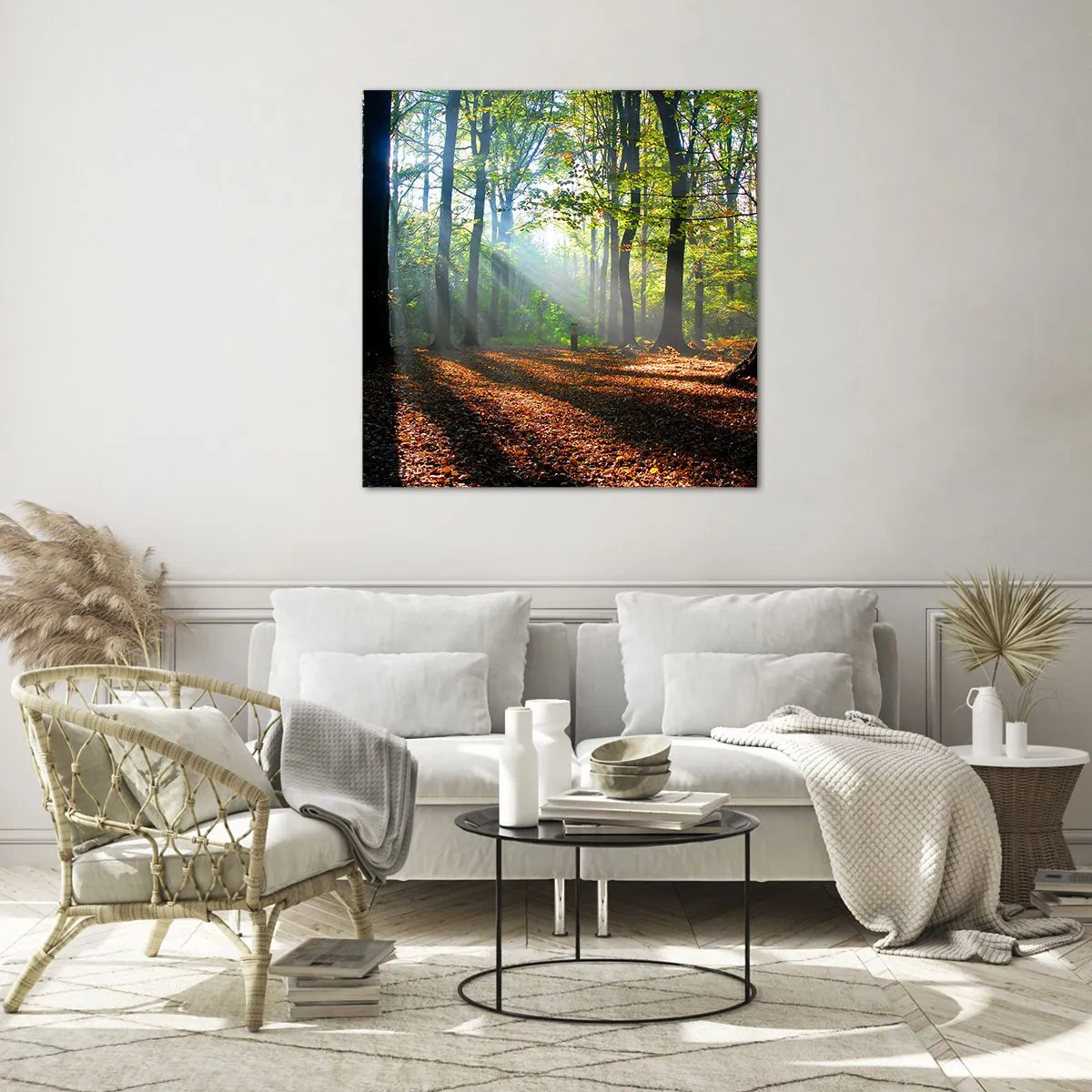 Quadro em vidro - Luzes e sombras - 60x60 cm