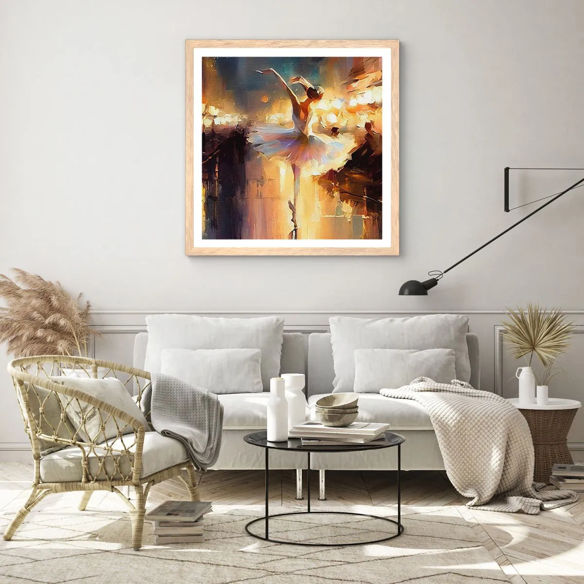 Pôster com moldura de carvalho claro - Milagre na rua - 40x40 cm