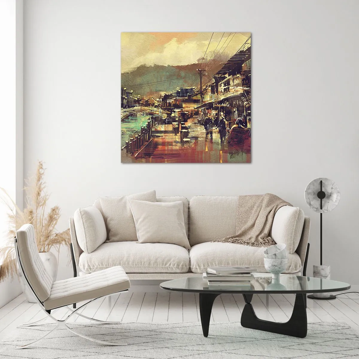 Quadro em vidro - A vida como uma riqueza cinzenta - 40x40 cm