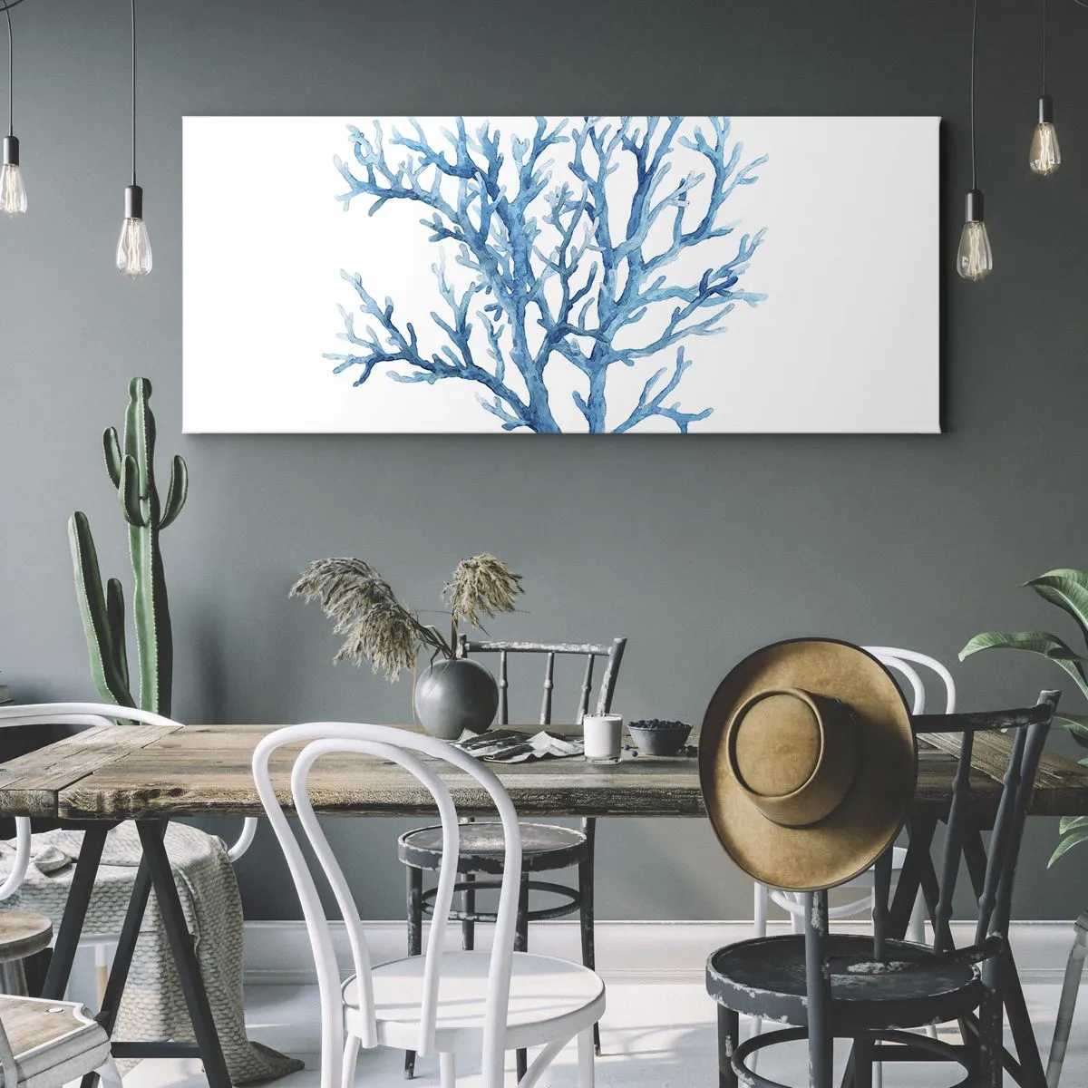 Quadro em tela - Filigrana náutica - 100x40 cm