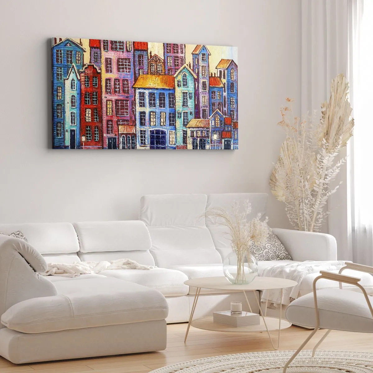 Quadro em tela - Uma cidade como de um conto de fadas - 100x40 cm