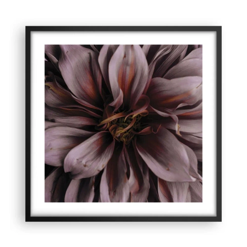 Pôster com moldura preta - Coração de flor - 50x50 cm