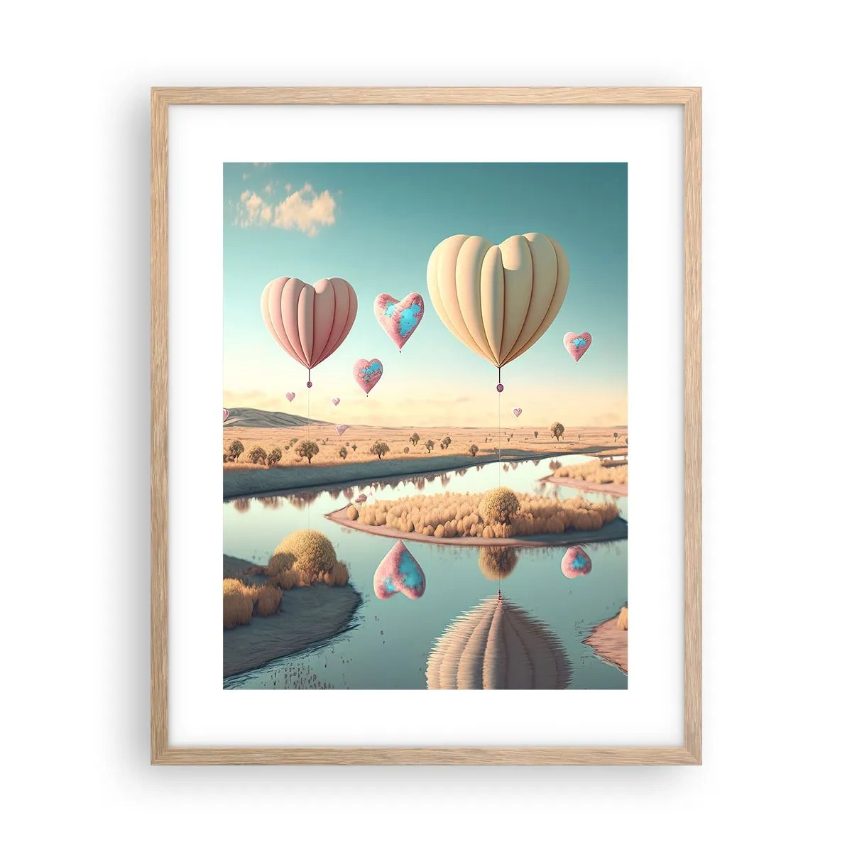 Pôster com moldura de carvalho claro - O amor permite se reerguer - 40x50 cm