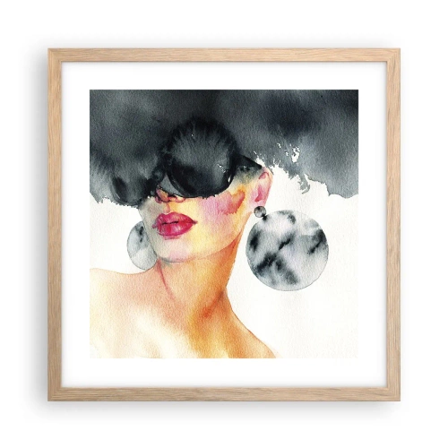 Pôster com moldura de carvalho claro - O segredo da elegância - 40x40 cm