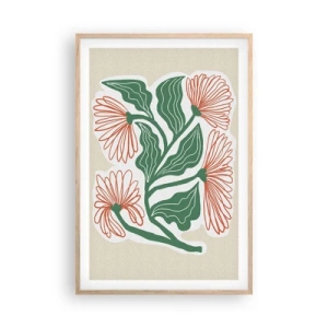 Pôster com moldura de carvalho claro - Folclórico e moderno - 61x91 cm