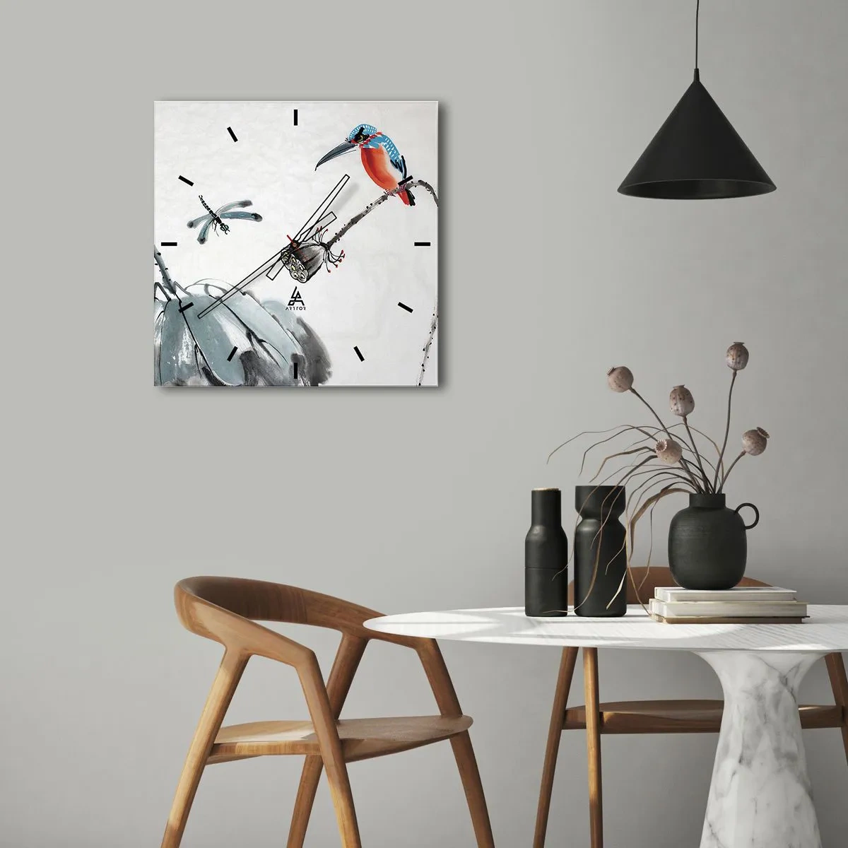 Relógio de parede - Relógio em vidro - A vida do prado - 40x40 cm