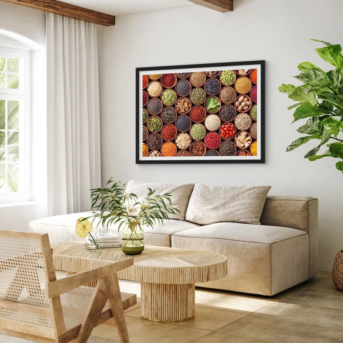Pôster com moldura preta - Todos os sabores do mundo - 70x50 cm