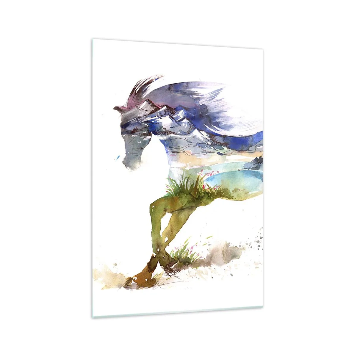 Quadro em vidro - Do prado direto para o céu - 70x100 cm