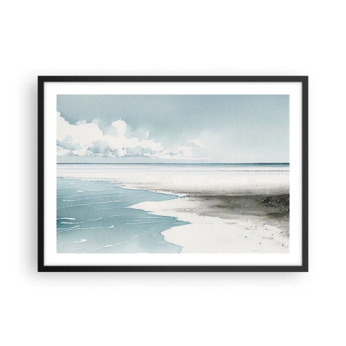 Pôster com moldura preta - Maré suave - 70x50 cm