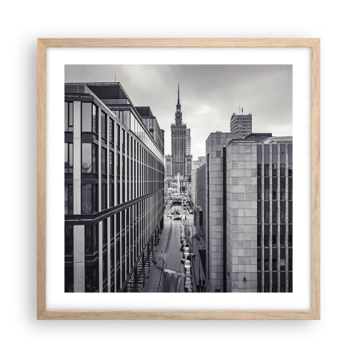 Pôster com moldura de carvalho claro - Vale de Varsóvia - 50x50 cm